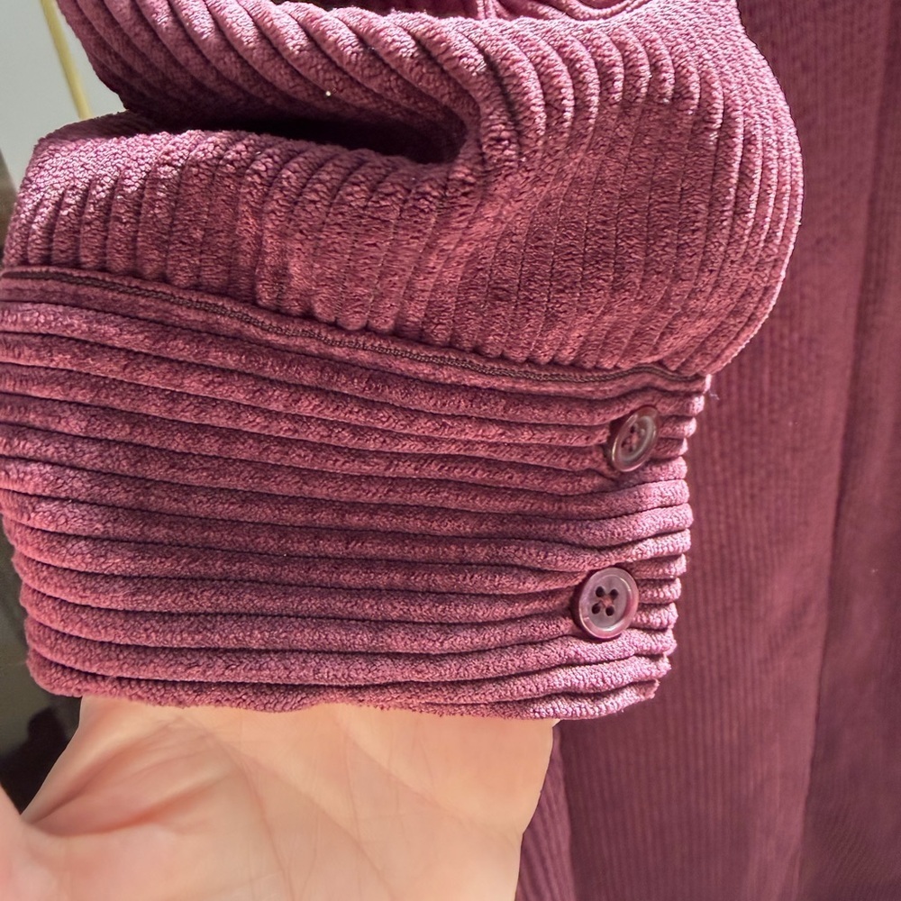 Who What Wear Corduroy Plum Puff Sleeve Shift Dress #0075 - Picture 6 of 8